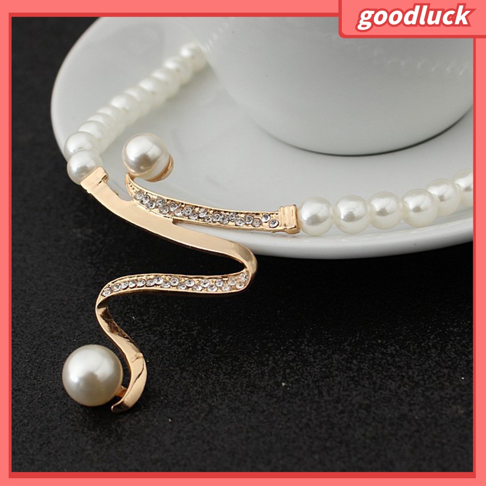 Bộ Dây Chuyền + Bông Tai Đính Đá / Ngọc Trai Nhân Tạo Xinh Xắn