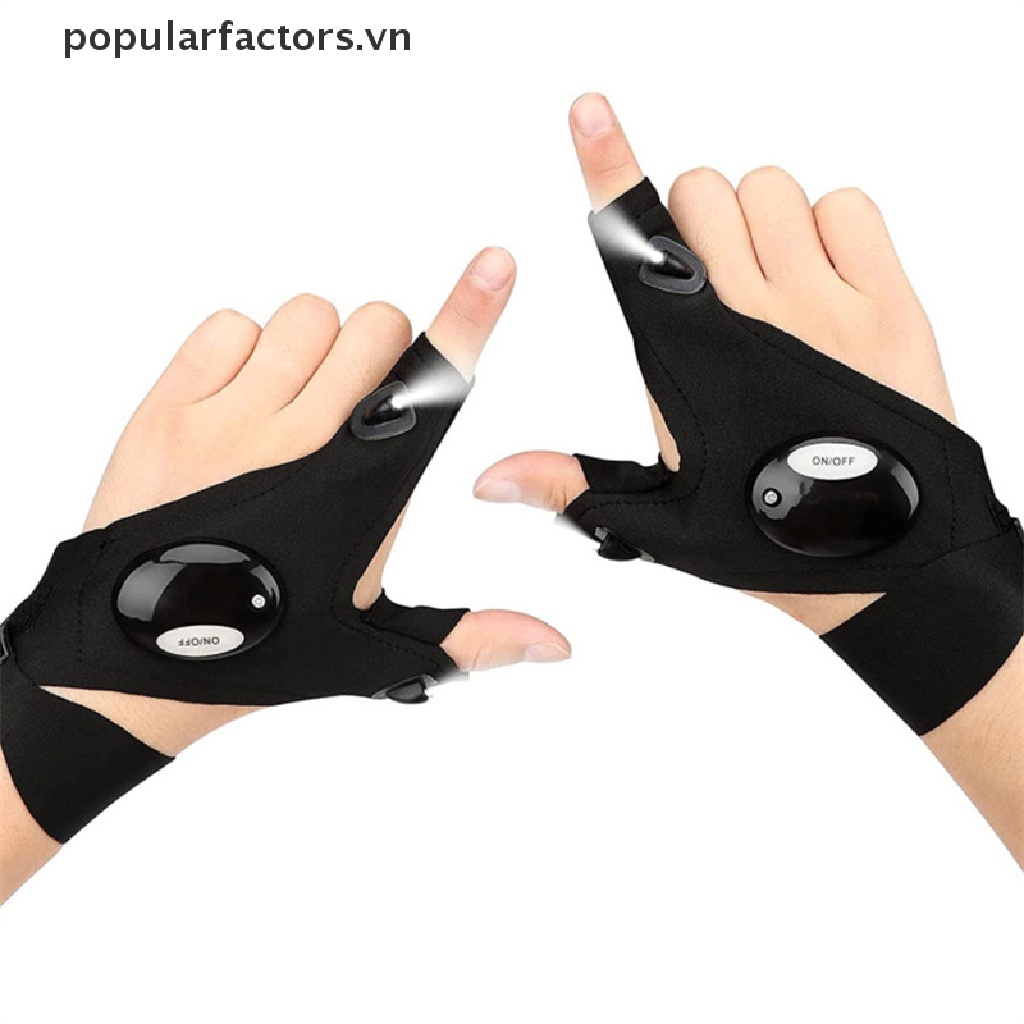 Găng tay không ngón có đèn LED đa năng tiện dụng