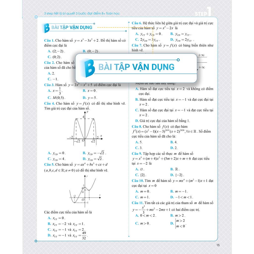 Sách Combo 3 STEP khối A1 – Tiết lộ bí quyết 3 bước đạt điểm 8+ Toán Lý Anh