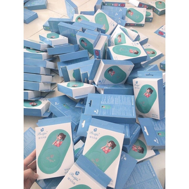 Quạt Thổi Mi Chống Cay Mắt, Mau Khô Có Gương Và Sạc Mẫu Mới