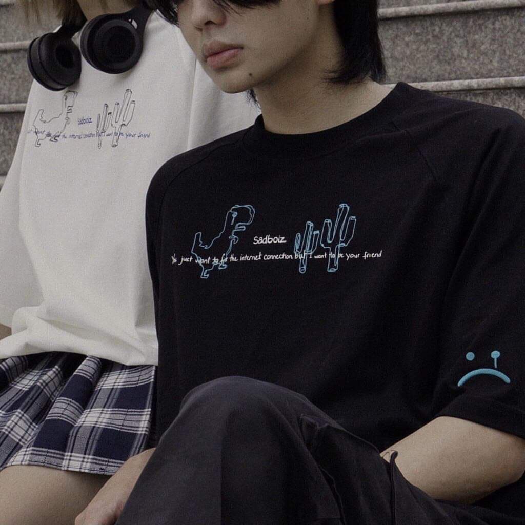 KHẨU TRANG TRƠN 2 MÀU ĐEN TRẮNG DÙNG CHO MÁo thun nam nữ Unisex tay lỡ form rộng Sadboiz Saddino khủng long internet