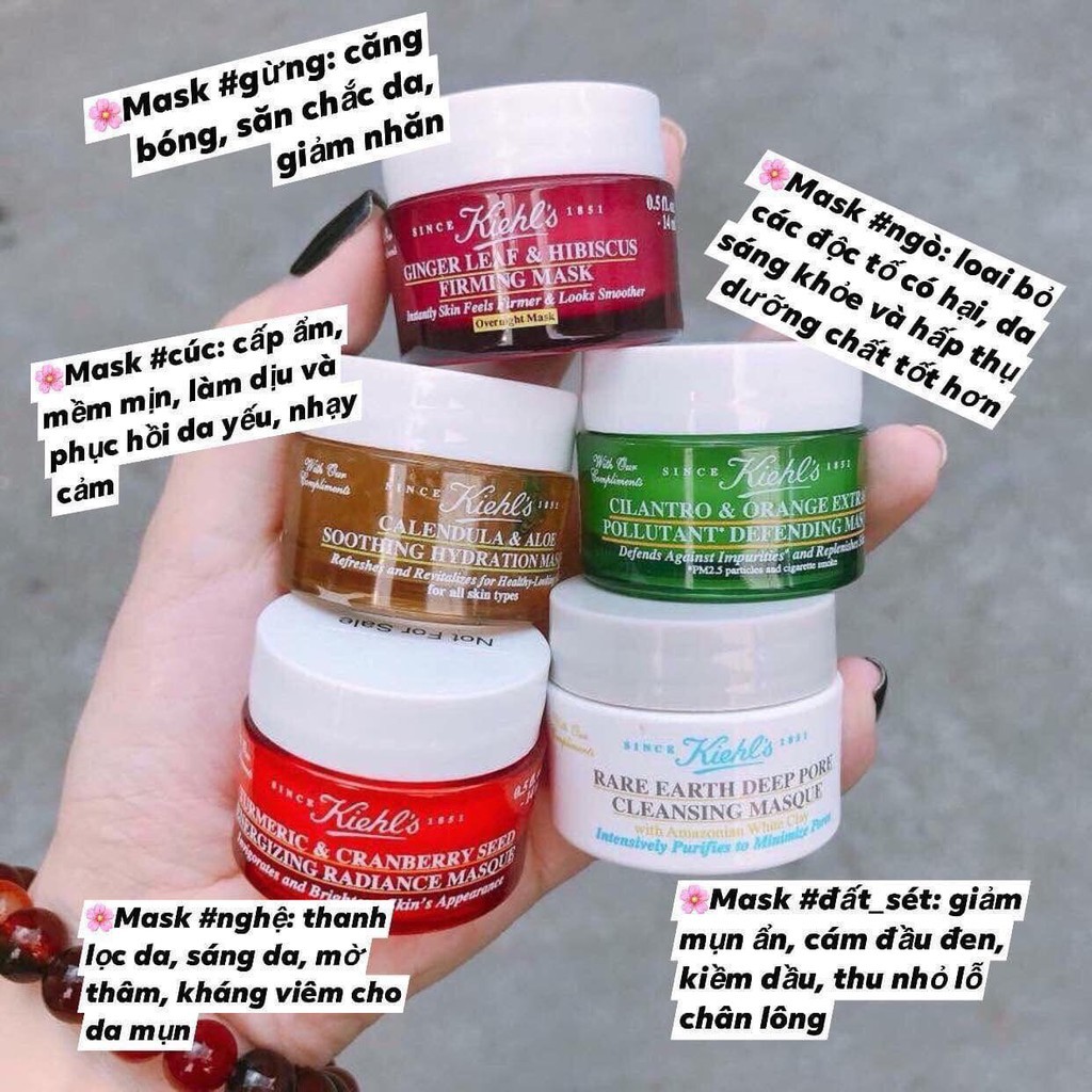 [FULL/MINI] Kiehl's Ginger Leaf & Hibiscus Firming Overnight Mask - Mặt Nạ Ngủ Làm Căng Sáng Da, Giảm Nhăn 100ml