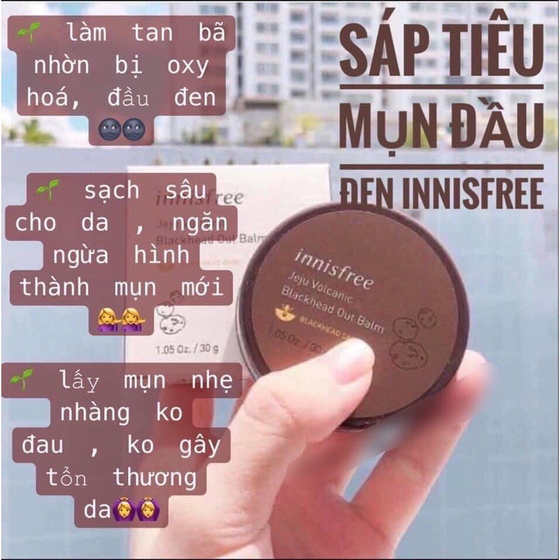 sáp giảm mụn đầu đen Innisfree Jeju Volcanic Black ủ mụn giảm mụn cám hút bã nhờn tan mụn đầu đen se khít lỗ chân lông