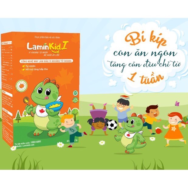 LAMINKID I (Hộp 20 gói) - Giúp trẻ ăn ngon, tăng sức đề kháng - Lamin Kid