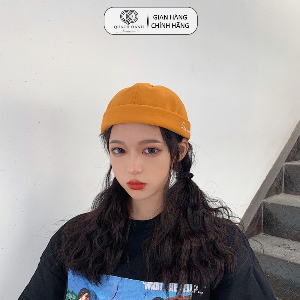 Mũ quả dưa địa chủ beanie unisex QO ACESSORIES không vành in chữ Stunning MU59