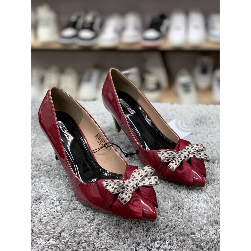 Giày Cao Gót Nữ mũi nhọn có nơ thanh lịch xinh xắn gót 5p