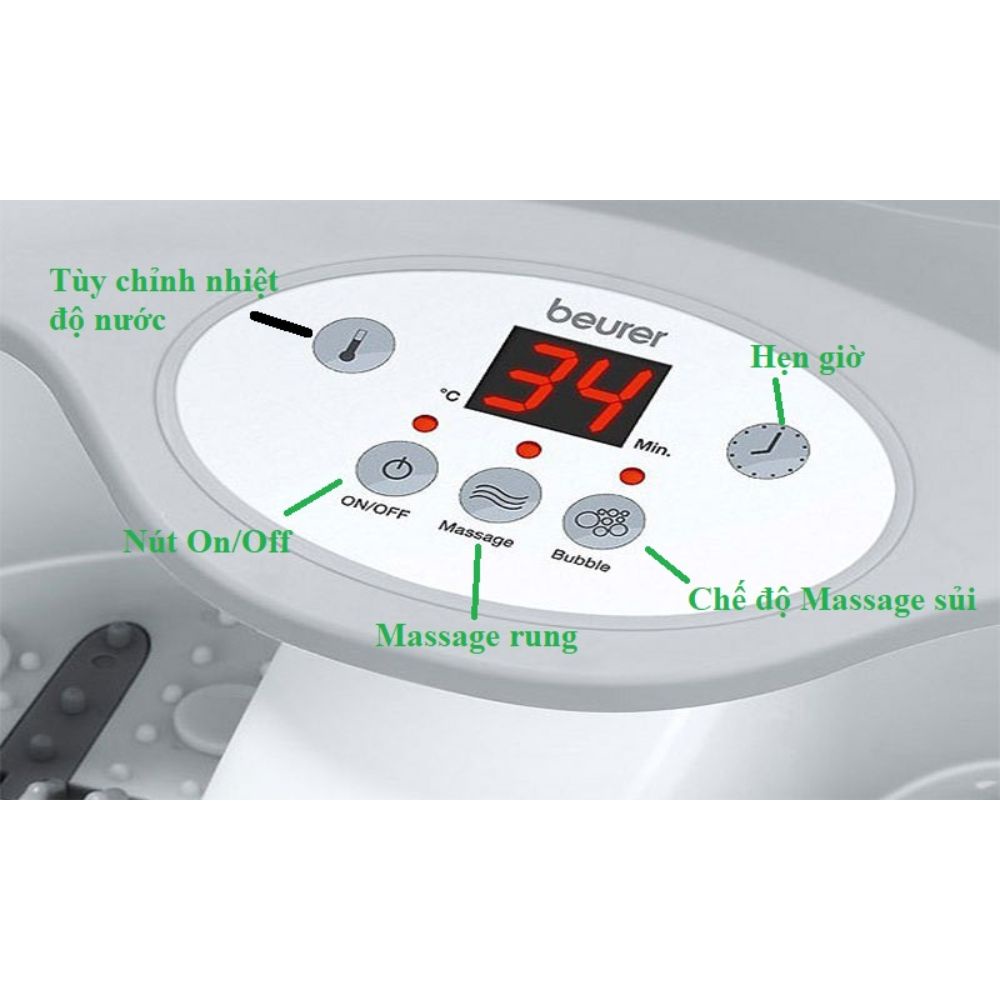 Bồn ngâm chân Massage Beurer Đức FB50 Đa năng, công suất 390W