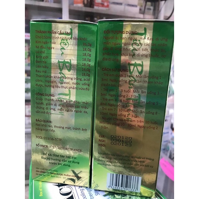 Tiêu ban thuỷ chai 150ml