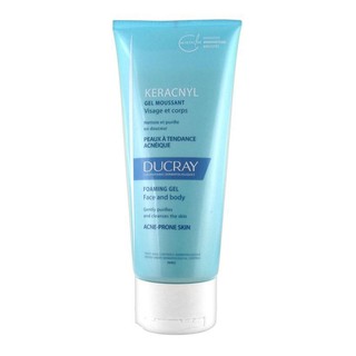 Ducray Keracnyl Foaming Gel 200ml. Gel rửa mặt hằng ngày da nhờn mụn