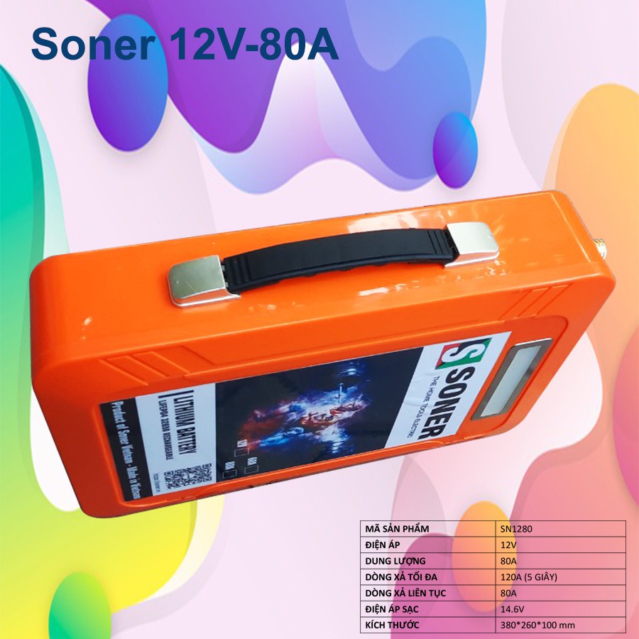 Pin Ắc quy lithium Soner 12V-80A
