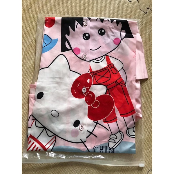 Váy ngủ sơ mi tay lỡ cô gái chibi cute lụa cao cấp quảng châu