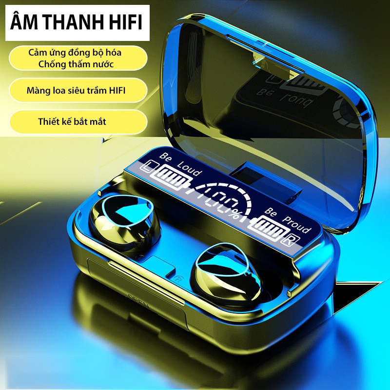 Tai Nghe TWS FLOVEME M10 3500mah Kết Nối Bluetooth  Âm Thanh Nổi , Điều Khiển Cảm Ứng Không Thấm Nước Màn Hình LED