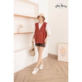 Gile bầu len thêu hoa
