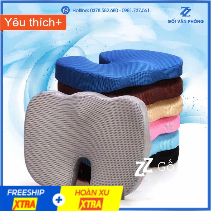 Nệm Lót Ghế Văn Phòng Cao Su Non Vỏ Lưới Thoáng Mát Chống Ê Mông, Đau Xương Cụt ZURI PILLOW - GLM02