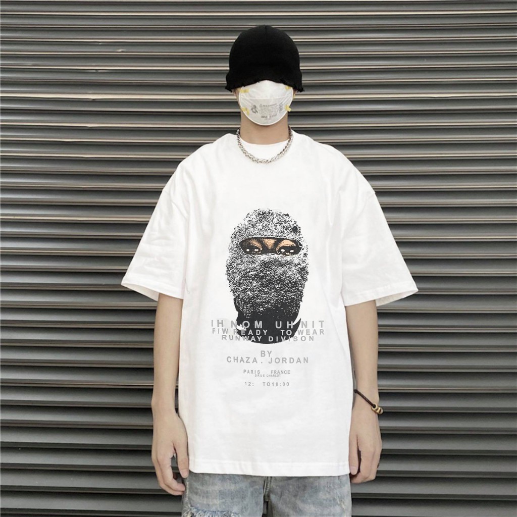 Áo Thun 196 Store Họa Mặt Ninja Đen Màu Trắng Chất Liệu Cotton 100% Thấm Hút Mồ Hôi Tốt - Lỗi 1 Đổi 1 | BigBuy360 - bigbuy360.vn