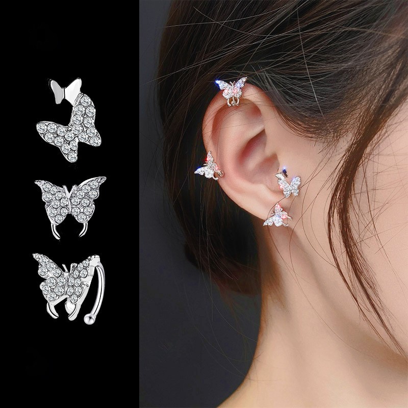 Khuyên tai hình bươm bướm đính đá xinh xắn cho phái nữ