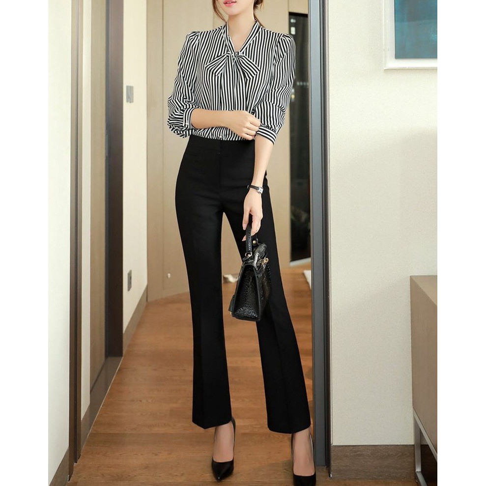 Quần Nữ Công Sở ❣️𝑭𝒓𝒆𝒆𝒔𝒉𝒊𝒑❣️ Quần Ống Loe Hai Túi Trước QD15 - Hàng VNXK - Candy Fashion