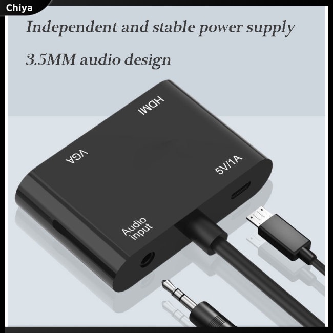 Bộ ChuyểN ĐổI Âm Thanh / Video HDMI Sang VGA + Power + 3.5 HD