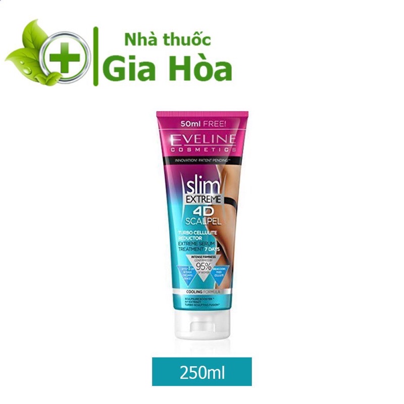 Gel tan mỡ lạnh cấp tốc Eveline Slim Extreme 4D - Tuýp 250ml (CHÍNH HÃNG) (BA LAN)