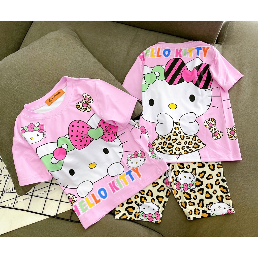 Set Đồ Bộ Cho Bé Gái Quần Áo Lửng Trẻ Em Thun Lạnh 3D Size Nhí Đại 9-43 Kg In Hình Hot Trend Mềm Mịn Mát Homie Kids