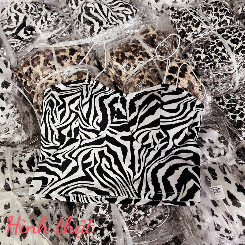 Áo 2 dây mod ngực hoa văn rằn ri cực hot