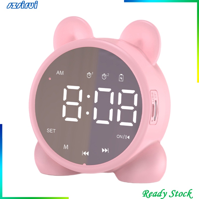 Loa Bluetooth Không Dây Tích Hợp Đồng Hồ Báo Thức Màn Hình Cảm Ứng Sạc Pin USB Tiện Dụng
