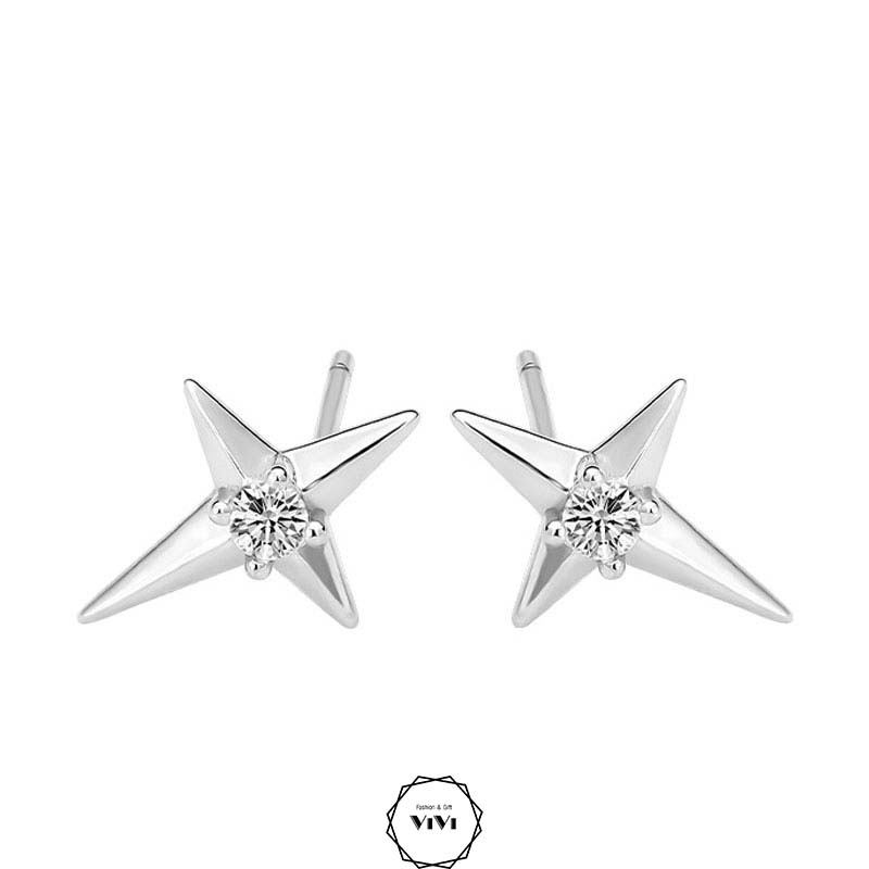 Bông tai bạc nam sao chổi Oriental – khuyên tai bạc ViVi_Gift