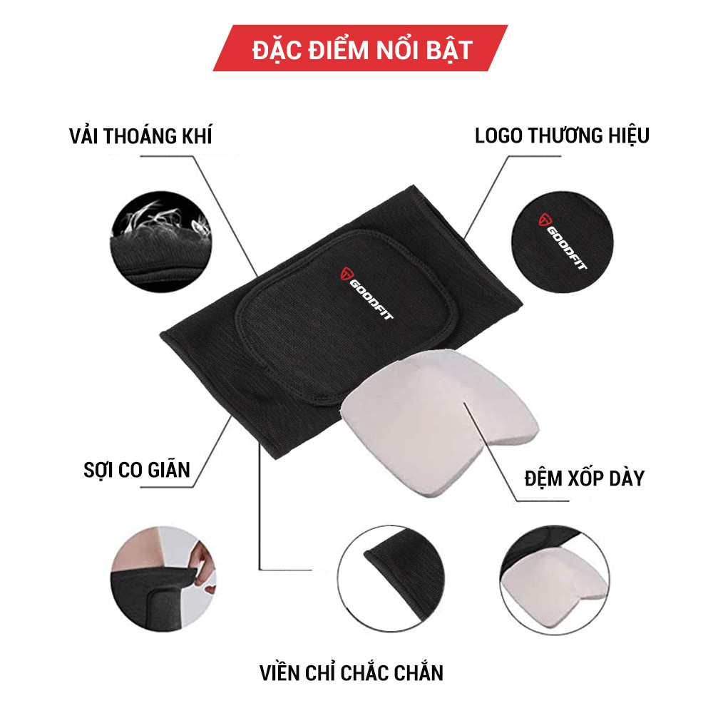 Bó gối thể thao, băng đầu gối GoodFit co giãn 4 chiều GF517K hỗ trợ đầu gối chơi thể thao tập gym - CHÍNH HÃNG