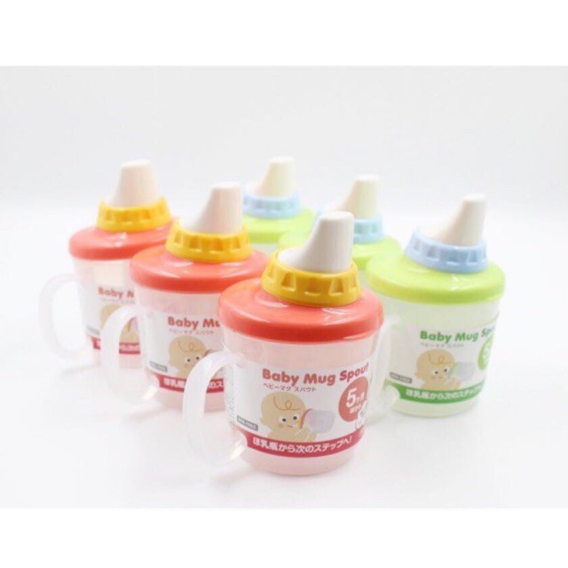 Bình tập uống nước , Cốc tập uống nước có tay cầm Baby Mug Nhật [Chính hãng] ( 230 ML )