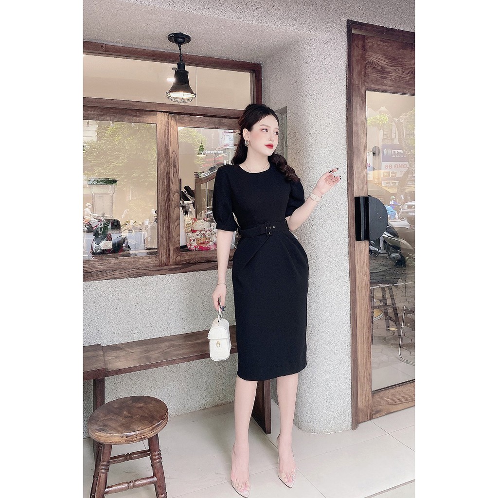 Đầm ôm tay lửng xếp eo - 20Again DOA0728 | BigBuy360 - bigbuy360.vn