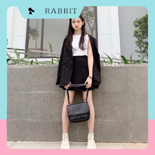 Set Áo Vest Chân Váy Trơn Basic Phong Cách Hàn Quốc_SV01