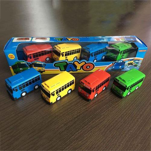 Set 4 mô hình đồ chơi xe buýt mini 7cm TAYO