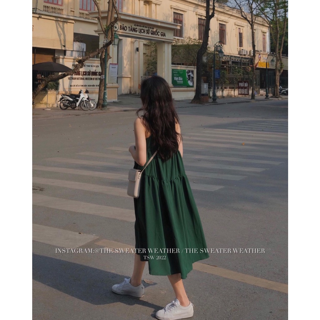 Váy Babydoll Đũi Xanh Hai Dây Ullzang Mặc Đi Chơi Bánh Bèo Form Rộng Hottrend Mã 363 | BigBuy360 - bigbuy360.vn