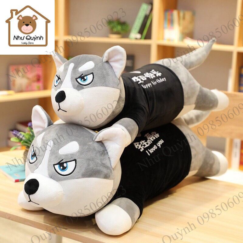 Gấu bông chó husky ,chó alaska siêu to khổng lồ đáng yêu nghộ nghĩnh kích thươc 80cm 1m2 1m4 1m6