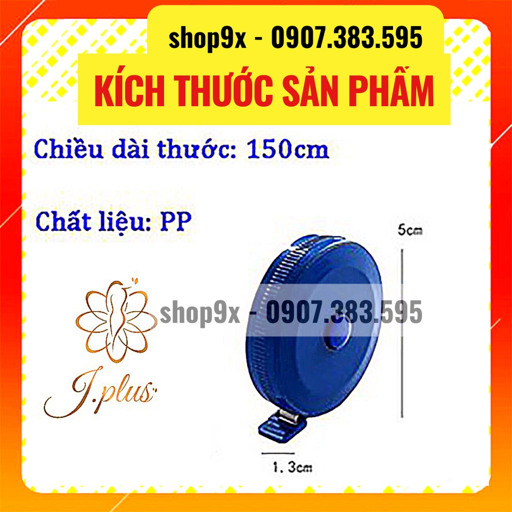 Thước Dây Cuộn Rút Cầm Tay Mini bỏ túi đo eo, nhỏ gọn - xinh xắn - tiện lợi 150cm J.Plus