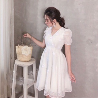 Đầm dự tiệc, đầm xoè thiết kế tay phồng xinh xắn