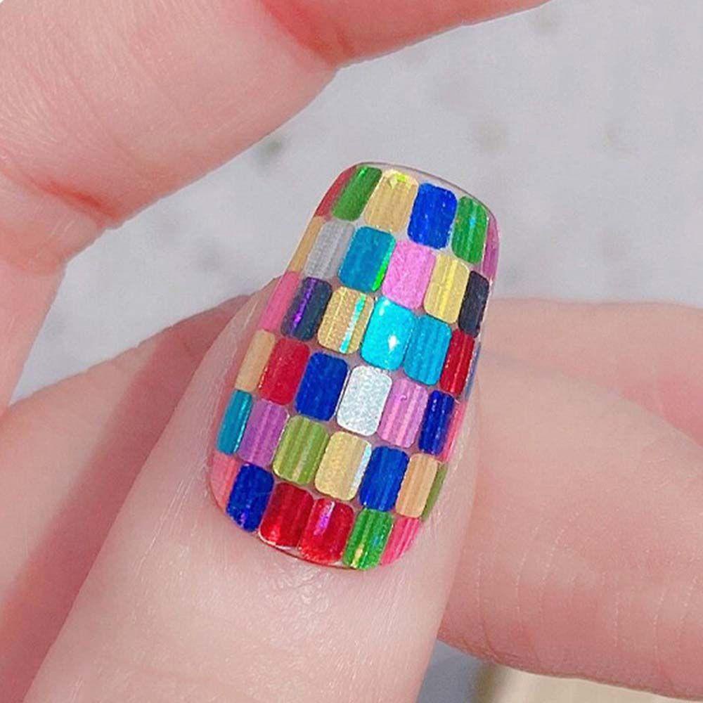 [Hàng mới về] Vảy dán trang trí móng tay hình vuông bướm chữ nhật 3D long lanh hợp thời trang
