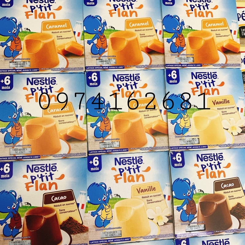 BÁNH FLAN NESTLE PHÁP CHO BÉ 6-36 THÁNG đủ vị vani, cacao, caramel