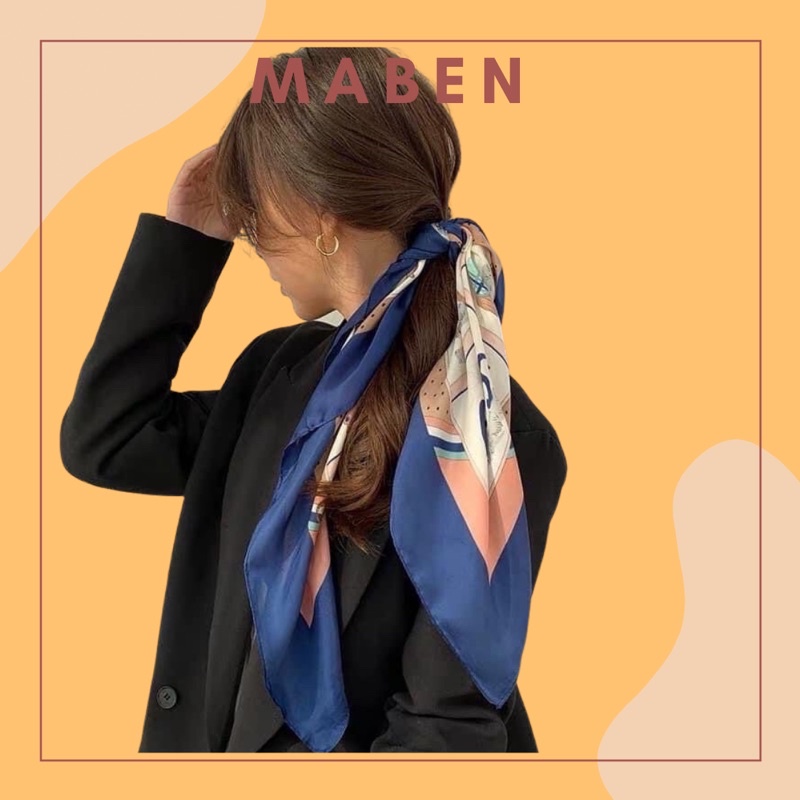 khăn lụa vuông choàng cổ đa năng size 70x70cm - Maben