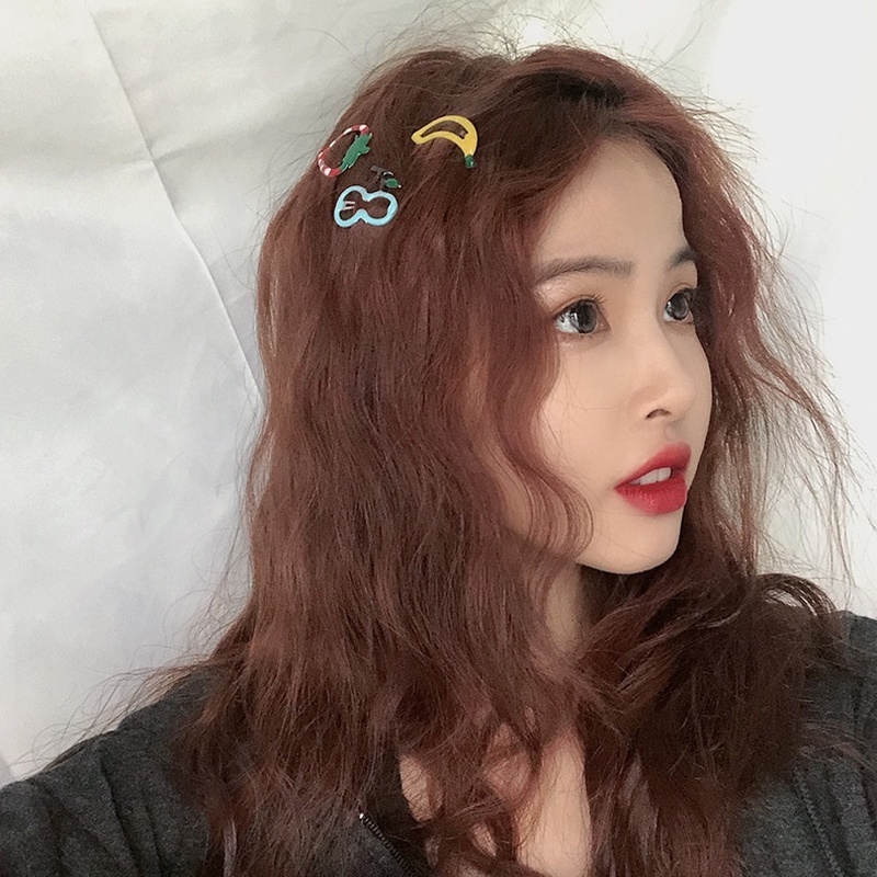 Bộ 5 Kẹp Tóc Nhiều Màu Sắc Họa Tiết Trái Cây Dễ Thương Cho Bé Gái