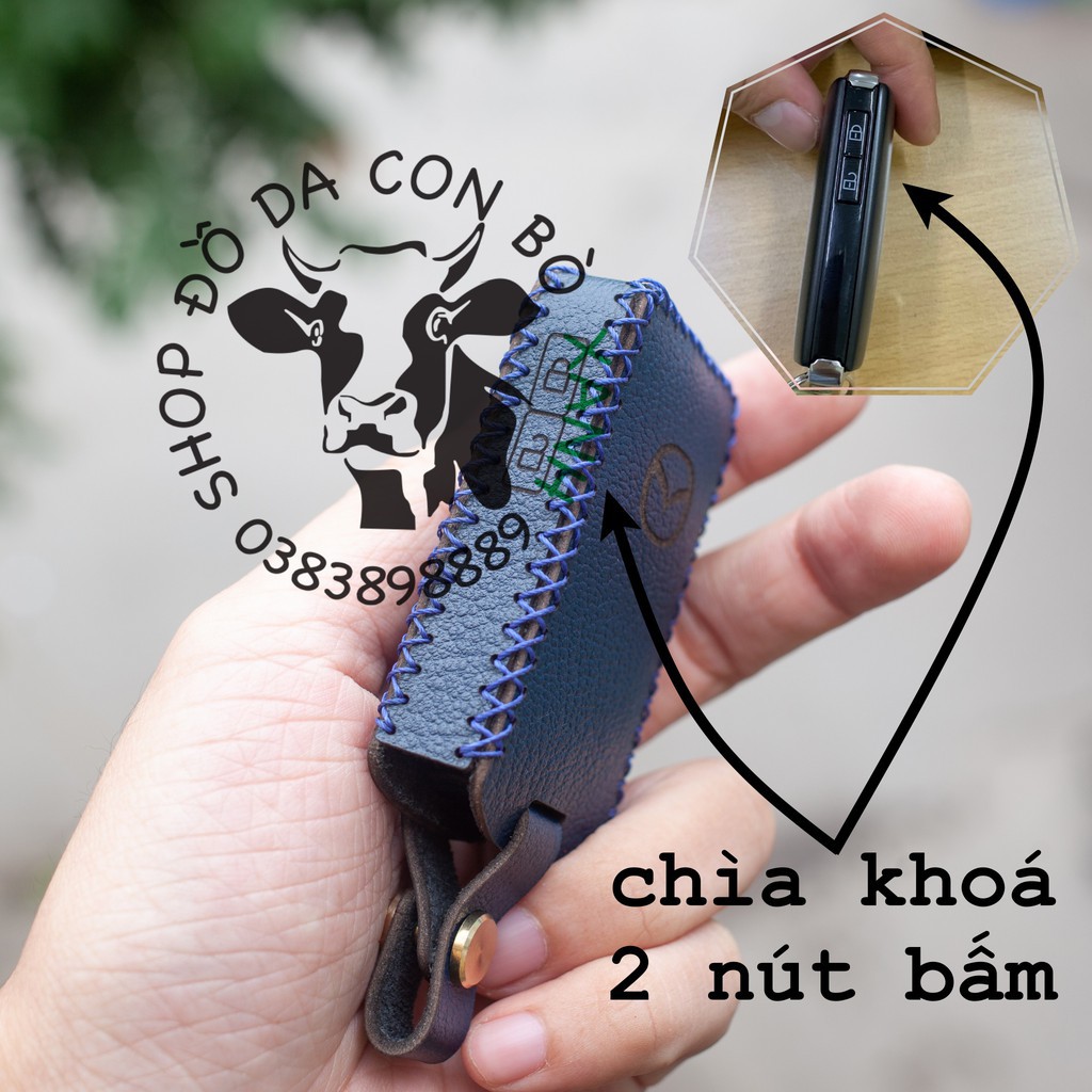 Da thật Bao da chìa khoá mazda3, CX3, CX30, CX 3, CX 30 2020 2021 handmade 003