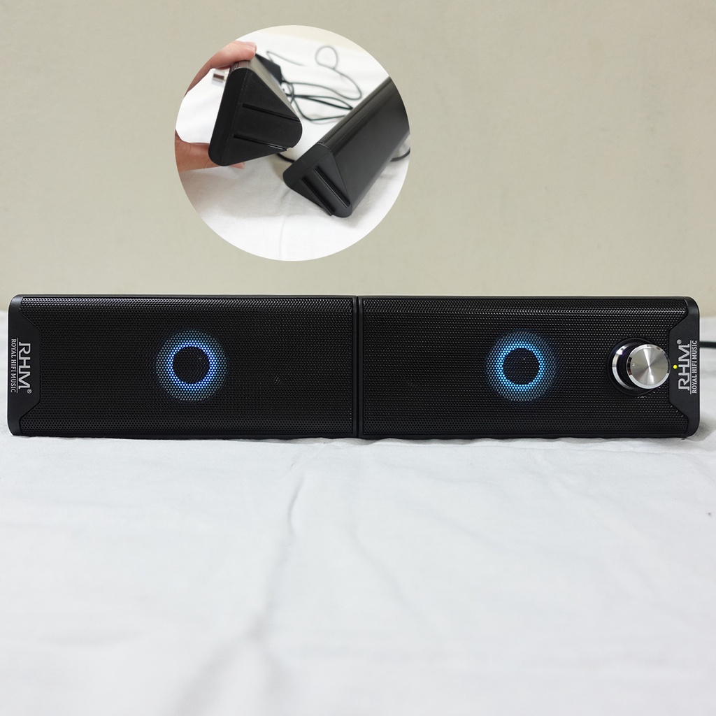 Loa máy tính LED 2.0 RHM RM-116BT 2.0, có bluetooth - Loa vi tính mini led cao cấp - Sản phẩm chính hãng