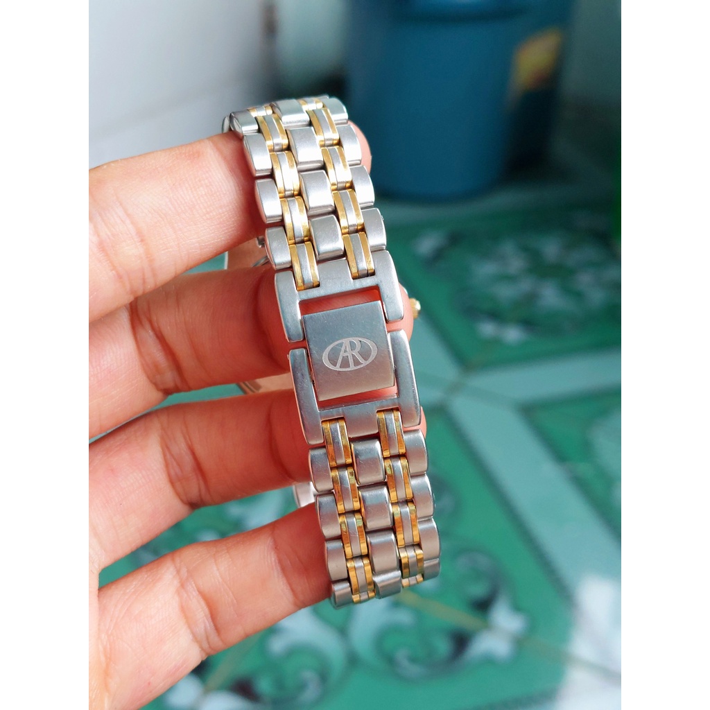 Đồng hồ nam Arezzo mặt vàng chạy pin hàng Si