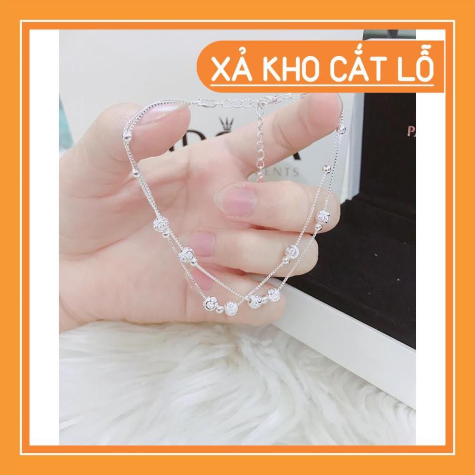 Lắc chân kép đôi dây mix bị phay bạc ý s99 nữ
