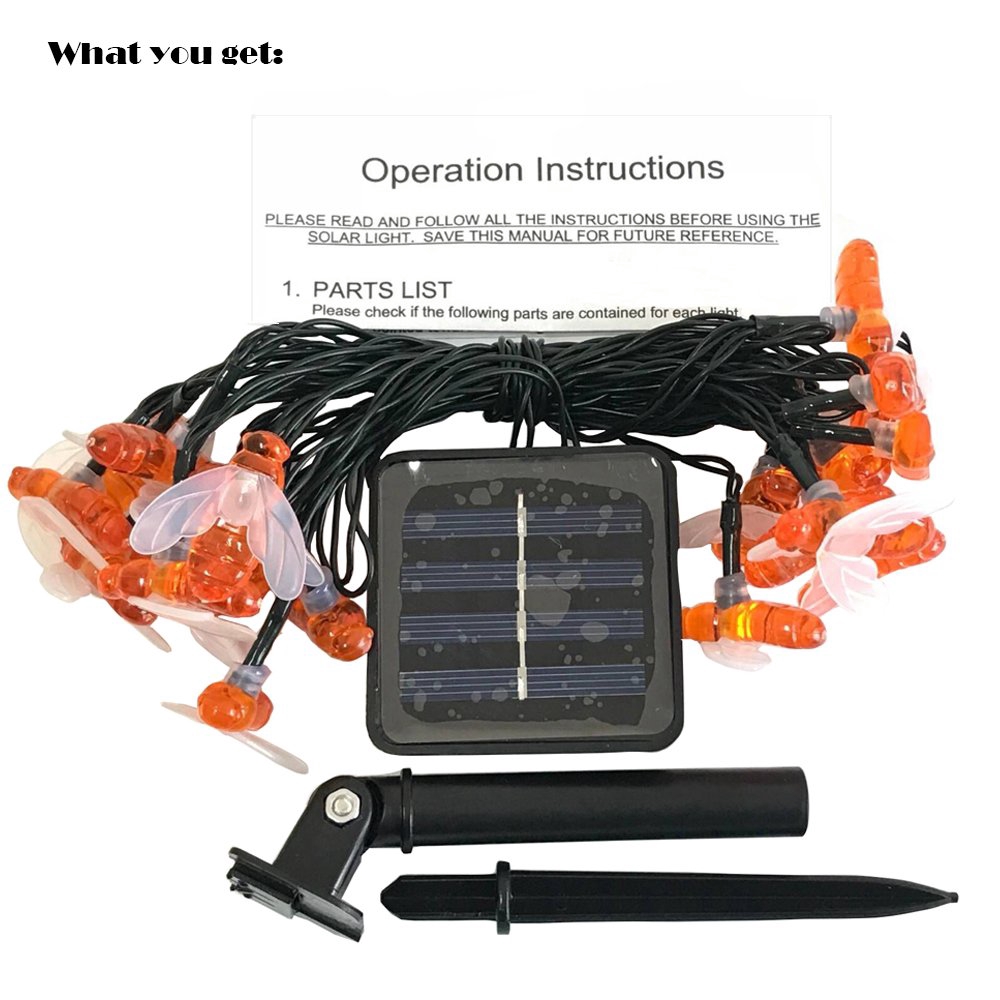Dây Đèn Led Năng Lượng Mặt Trời Chống Thấm Nước Hình Ong Mật Trang Trí Sân Vườn
