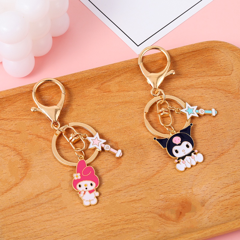 Móc Khóa Gắn Ba Lô/Túi Xách Hình Thỏ Anime Bằng Hợp Kim Cho Cặp Đôi