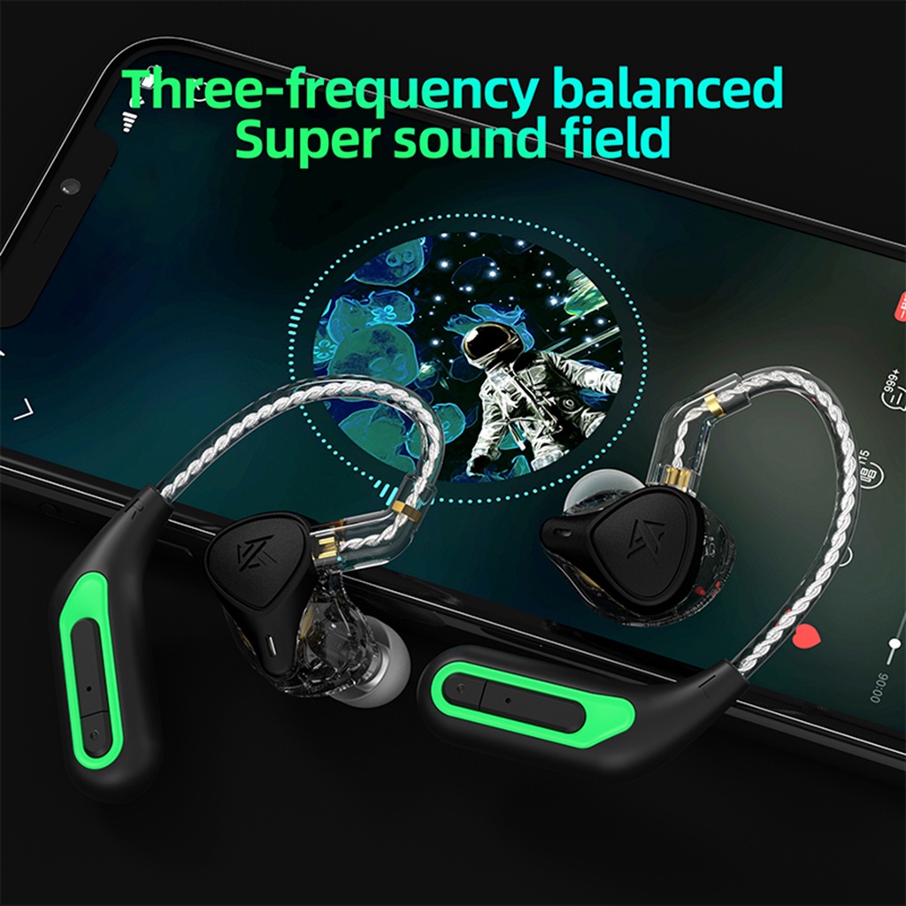 Tai nghe bluetooth không dây KZ AZ10 5.2 âm thanh HiFi dạng móc vành tai kiểu dáng thể thao