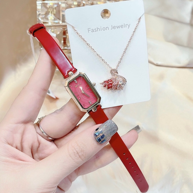 Đồng hồ nữ Davena Mặt chữ Nhật .