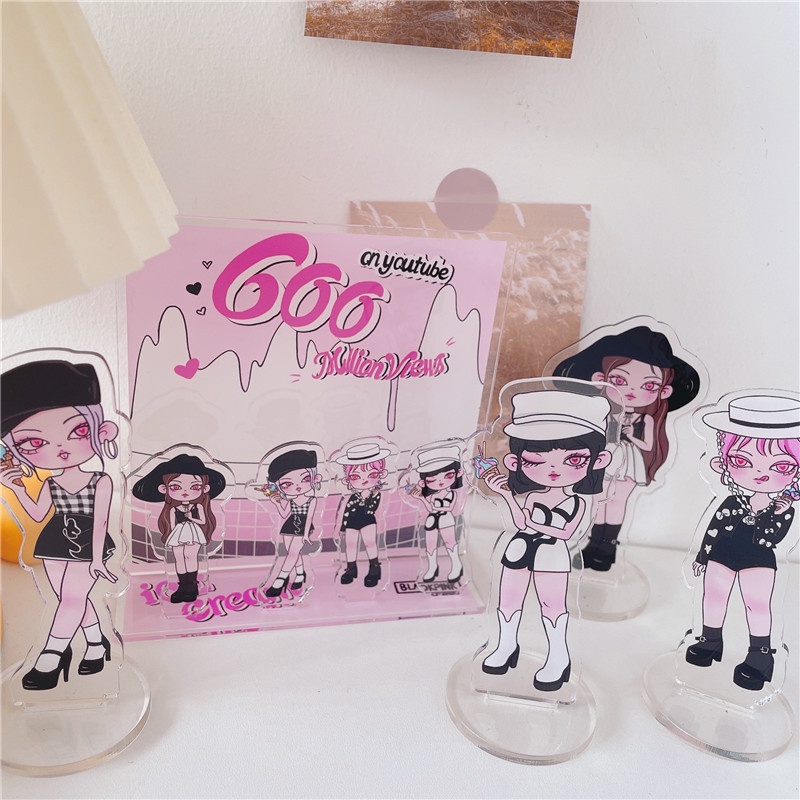 Quạt Đứng Để Bàn Bằng Acrylic Hình Lisa Rose Jisoo Nhóm Nhạc BLACKPINK