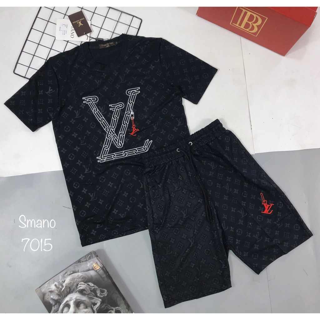 Bộ Thể Thao Nam-BN275- Bộ Quần Áo Thun Nam Tay Ngắn Màu Đen In Logo Chất Thun Cao Cấp -  XƯỞNG MAY THẢO PHẠM